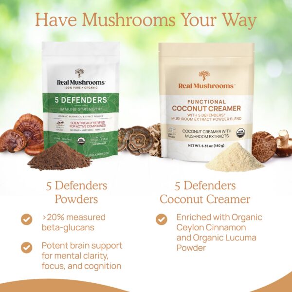 Lado posterior envase Real Mushrooms crema funcional de coco