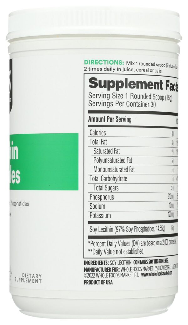 Envase de lecitina vista lateral