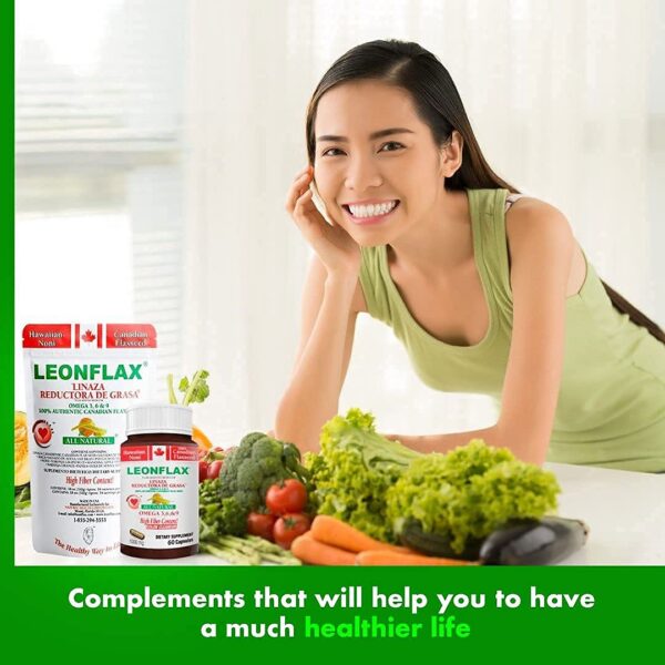 Leonflax suplemento dieta balanceada con fibra para metabolismo saludable