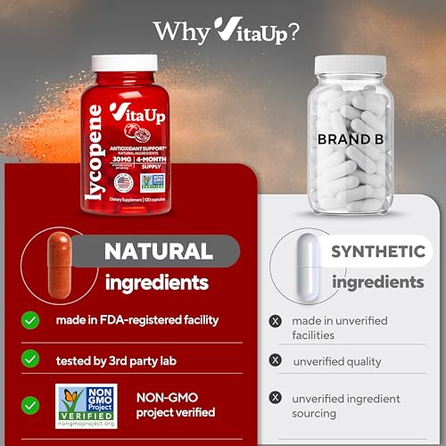 Cápsulas de licopeno vistas de cerca