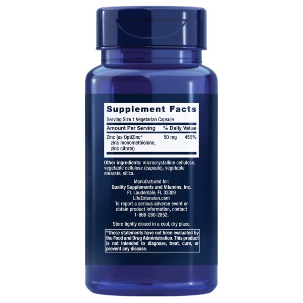 Etiqueta del Zinc Caps 50 mg