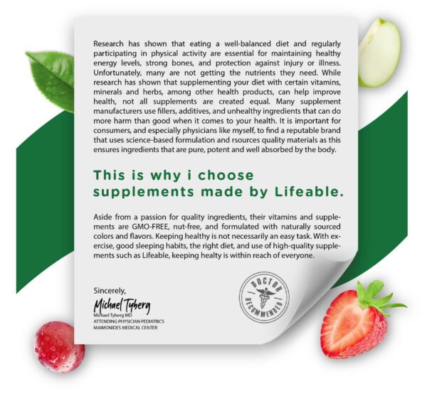 Detalle de gomitas Lifeable 1000 UI