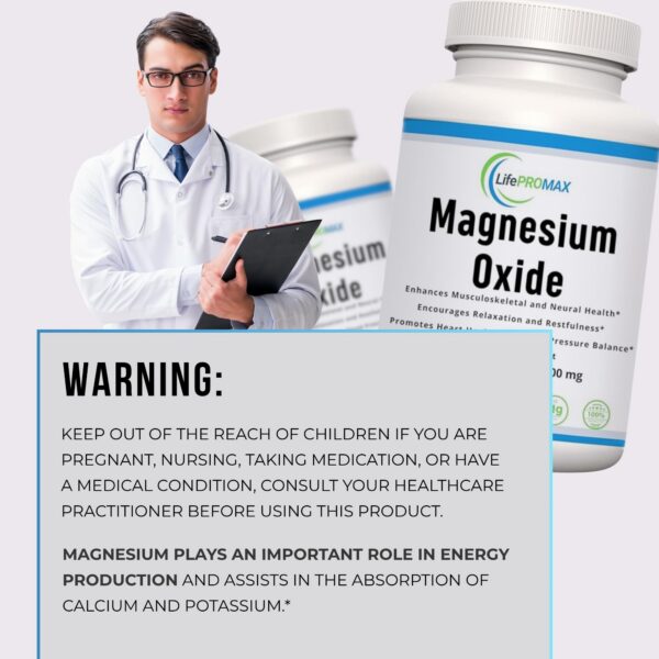 Frasco de magnesio LifePROMAX en escritorio