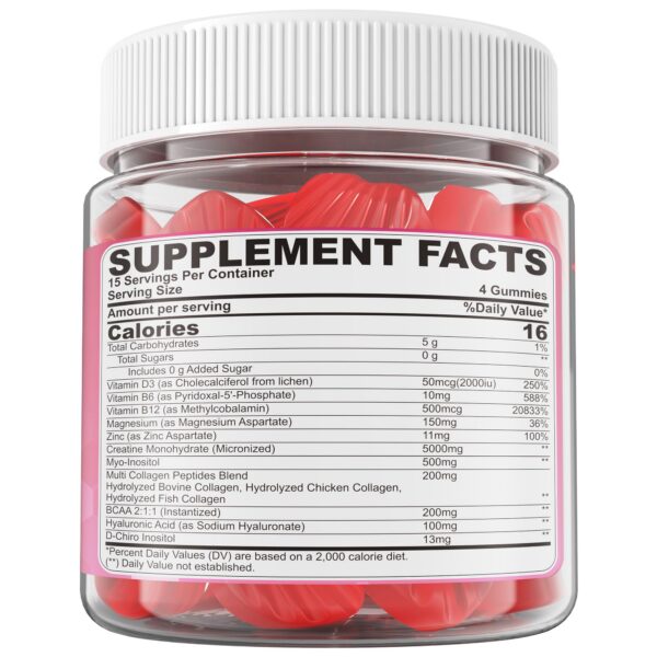 Primer plano de gomitas de creatina