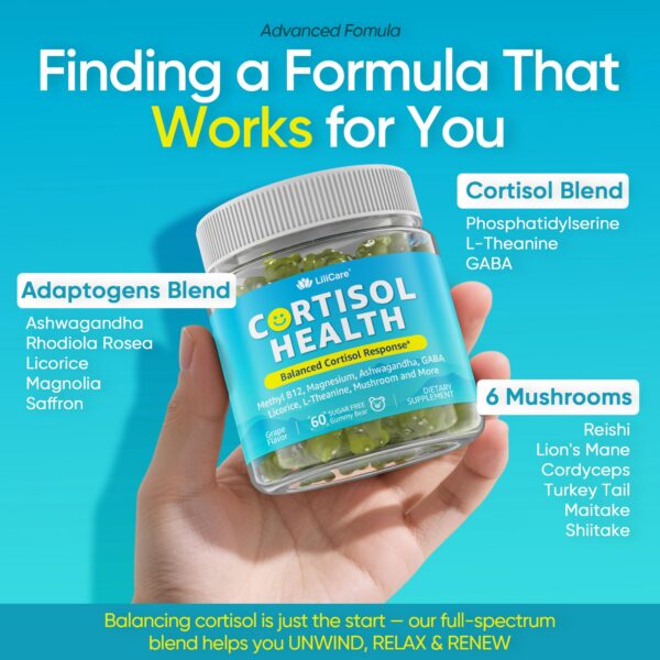 Contenido del envase LILICARE cortisol y multivitaminas