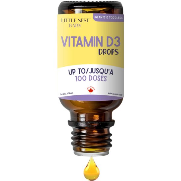 Caja y frasco de Vitamina D3 para bebé