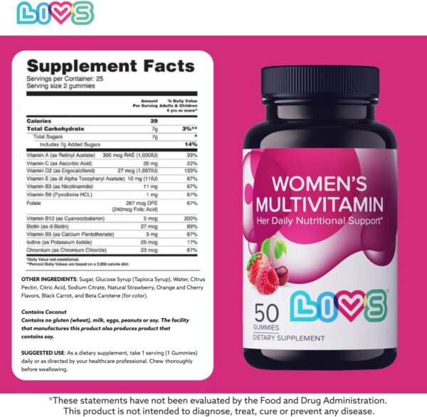 Caja de LIVS gomitas para mujeres sin gluten