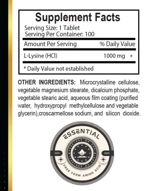 Ingredientes de lisina en etiqueta