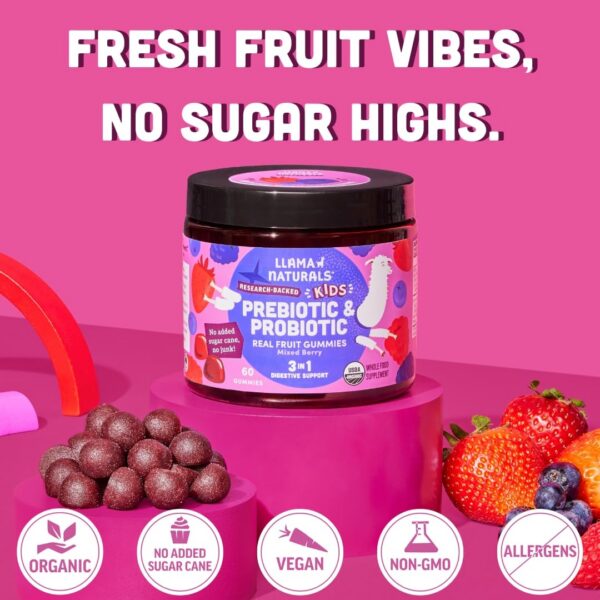 Llama Naturals gomitas para salud digestiva sin alérgenos ni aditivos