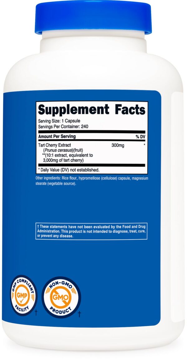 Lote de cápsulas vegetarianas de extracto Nutricost cereza ácida