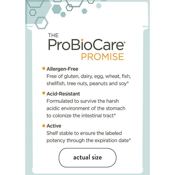 Lote y detalles del producto probiótico ProBioCare 60 cápsulas