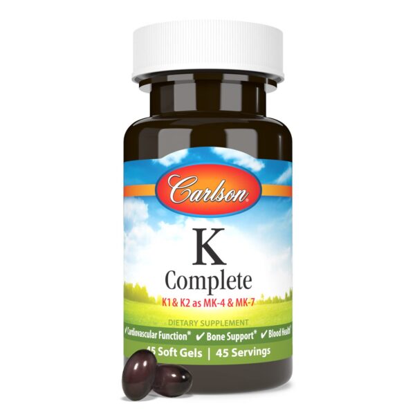 Lote de frascos suplemento Carlson K Complete con 45 cápsulas