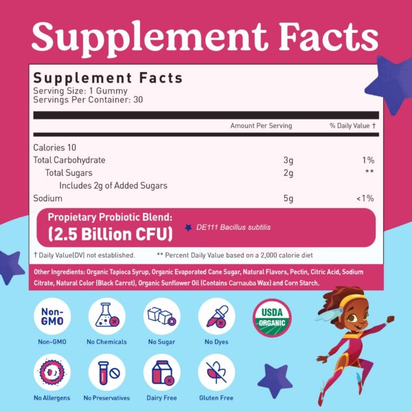 Lovebug paquete gomitas probióticas para niños sabor fresa