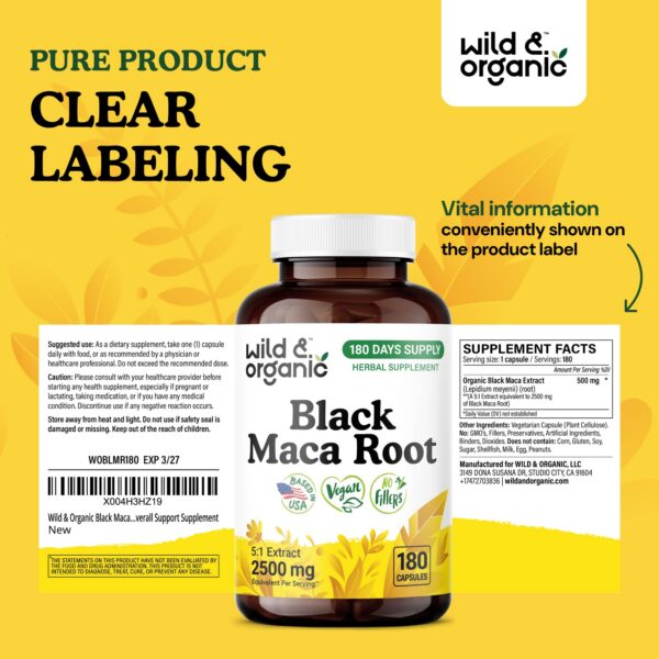 Maca negra cápsulas veganas.