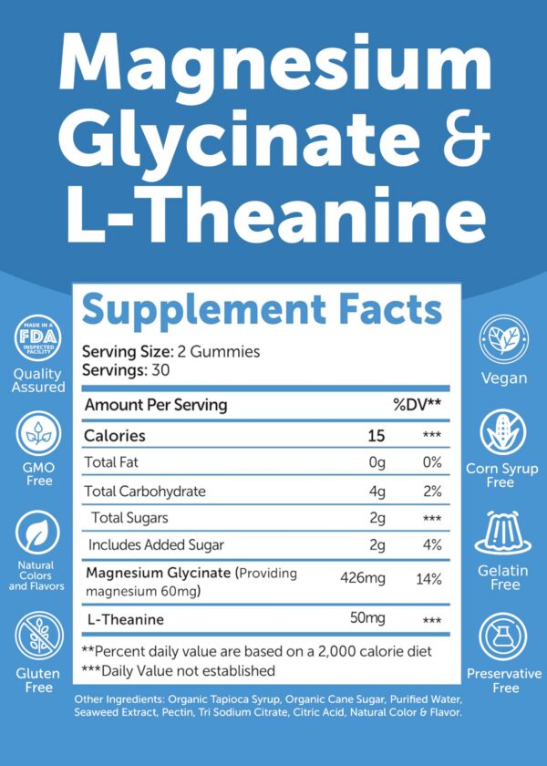 Version 1.0.0 Frasco de magnesio glicinato con L-teanina