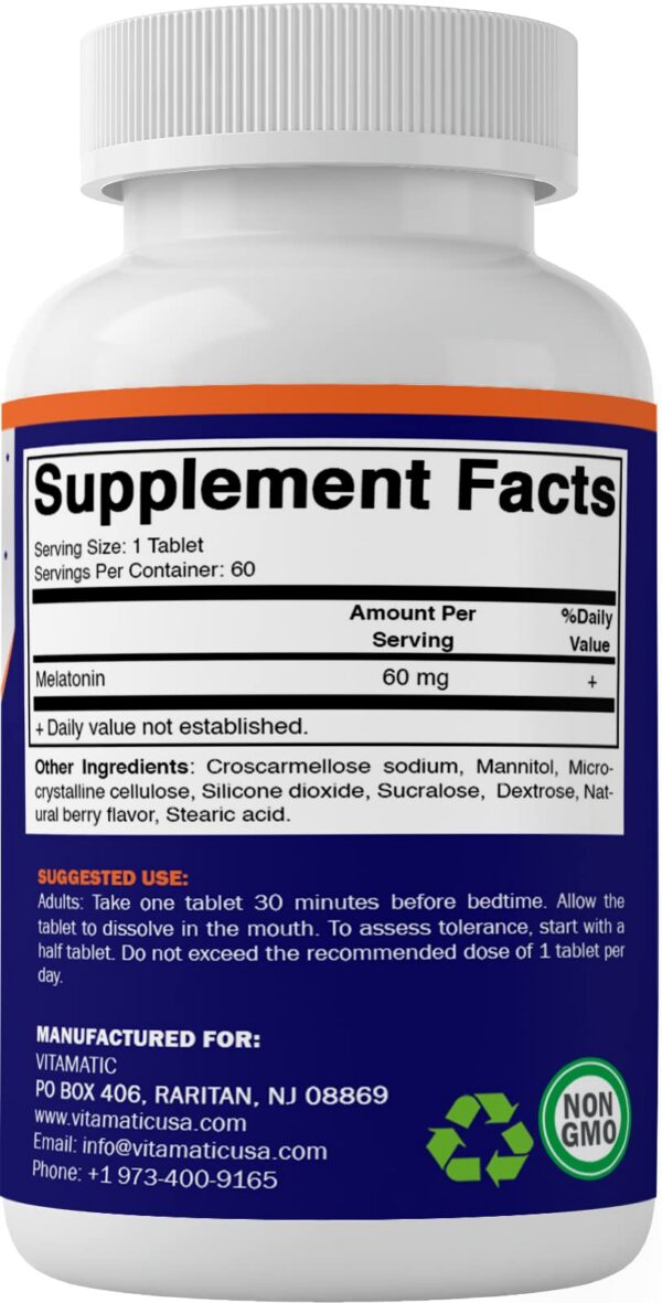 maletin vitamatic melatonina 60mg con ingredientes naturales