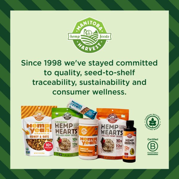 Detalle del polvo Manitoba Harvest para alimentación saludable diaria