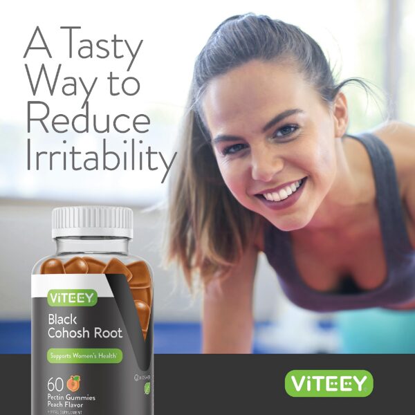 Marca Viteey gomitas cohosh negro envase y producto