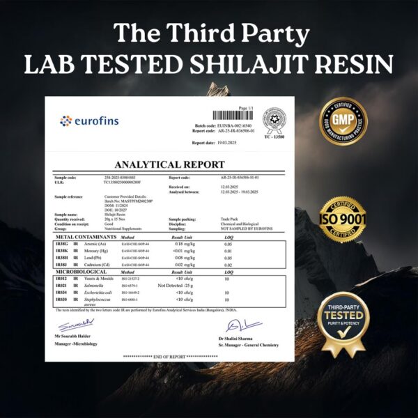 Etiqueta de Shilajit Himalayan 15 g