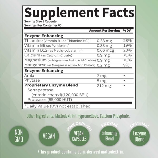 Version 1.0.0 Frasco MaryRuth Organics Serrapeptase en fondo blanco