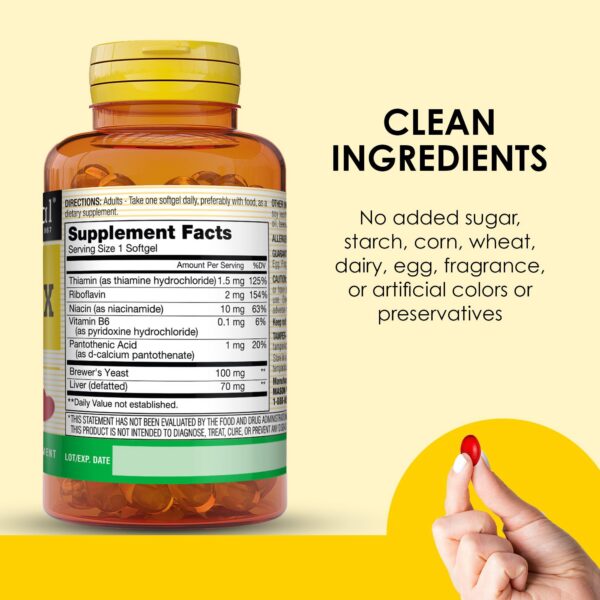 Tabla de ingredientes Mason Natural B Complex