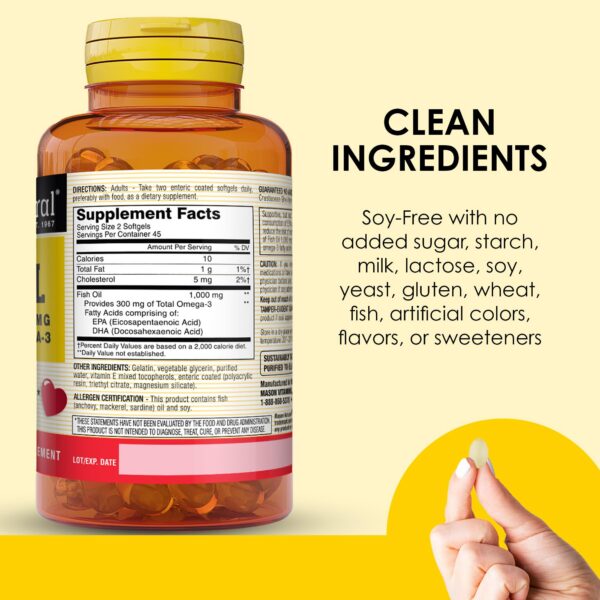 Suplemento Mason Natural omega-3 45 días cápsulas blandas