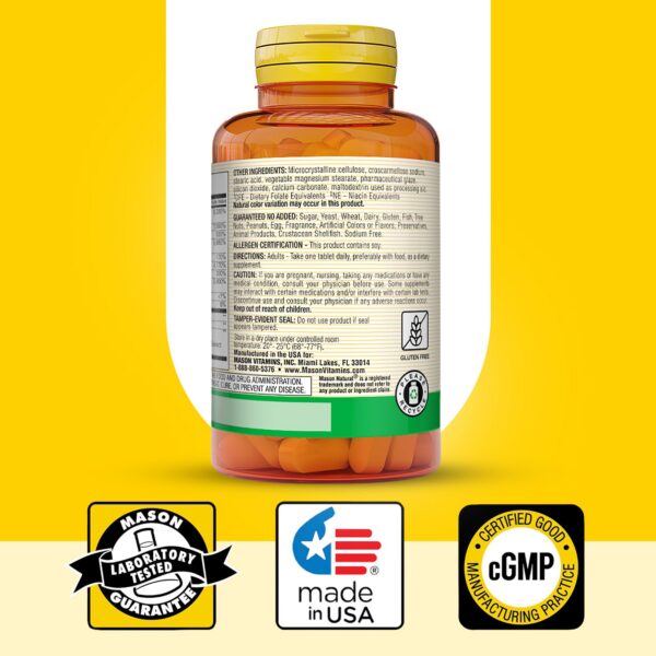 Tabla de ingredientes Mason Natural Ultra B 100 Complex