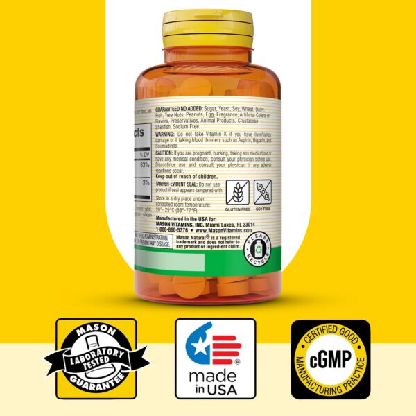 Conjunto de frascos Mason Natural Vitamin K2