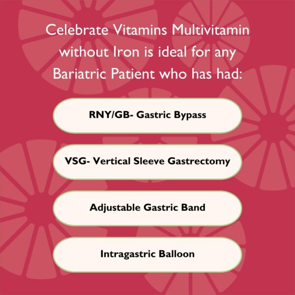 Masticables Celebrate Vitamins aprobados por normas ASMBS para bariátricos