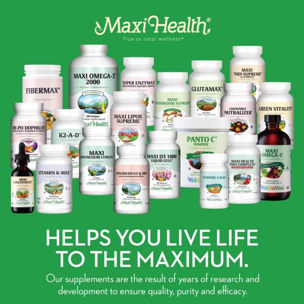 Suplemento Maxi Health para salud de cabello piel y uñas