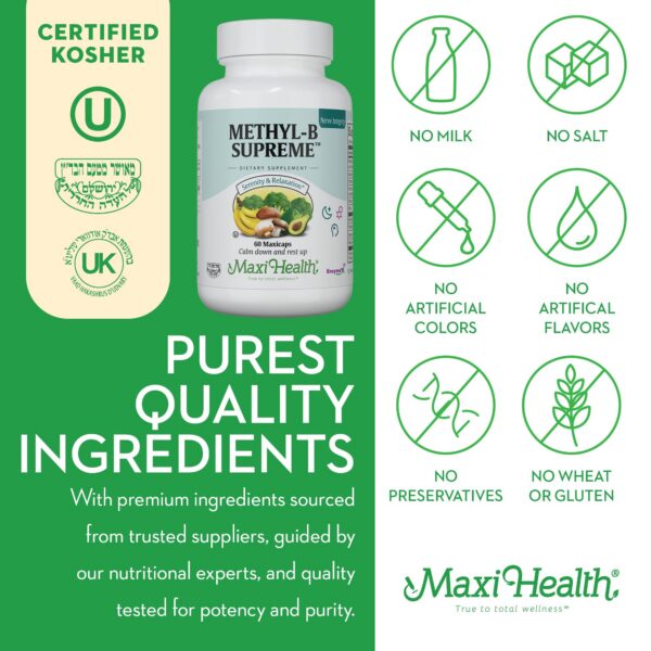 Detalles de ingredientes Maxi Health Methyl-B Supreme
