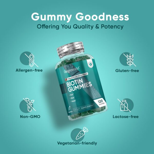 maxmedix gomitas biotina caja y botella 120 unidades