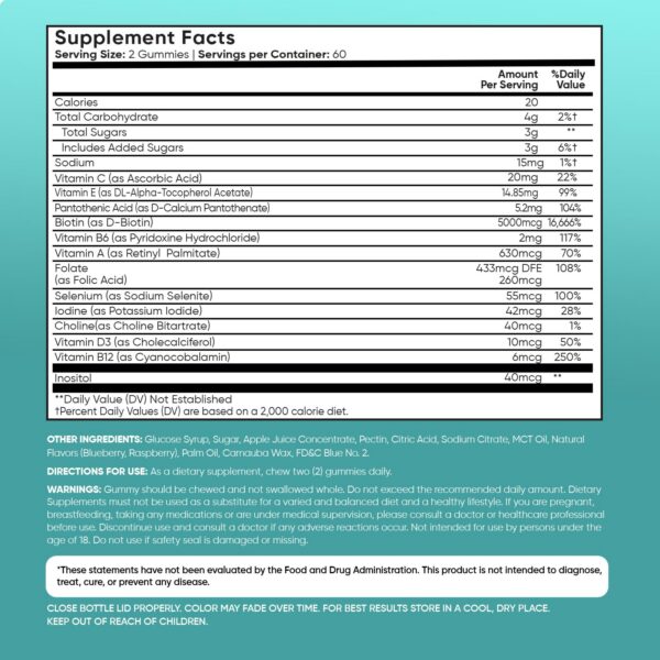 maxmedix gomitas biotina saludables sabor natural a baya