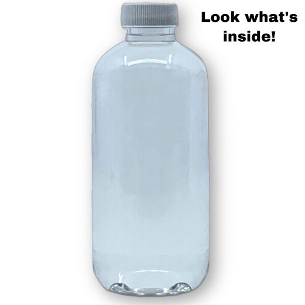 Vista cercana de la etiqueta MediSILVER Clear