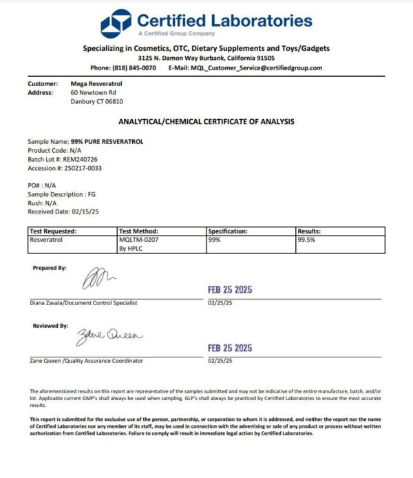 Cápsulas Mega Resveratrol