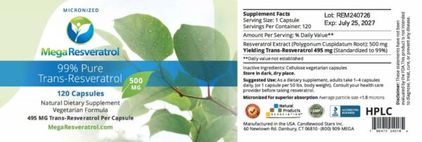 Cierre del frasco Mega Resveratrol