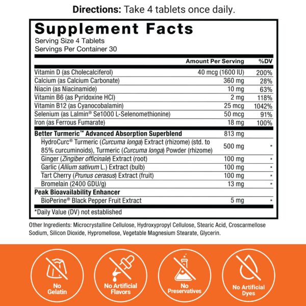 Mejor cúrcuma con vitaminas B y D Force Factor Better Turmeric