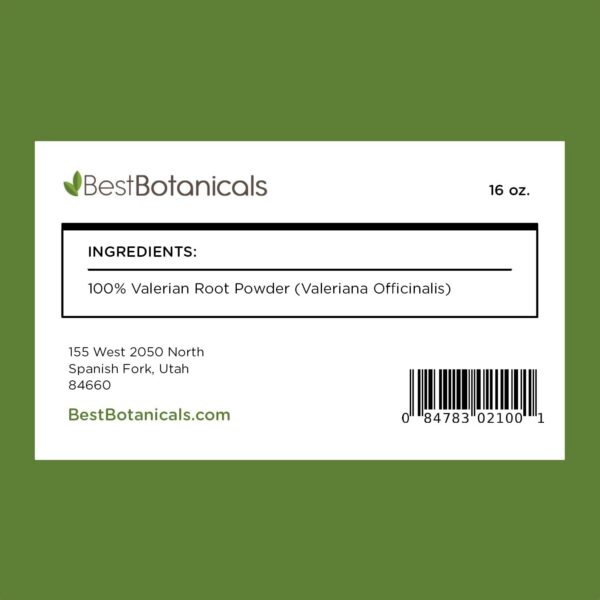 Mejorar sueño con polvo raíz valeriana Best Botanicals