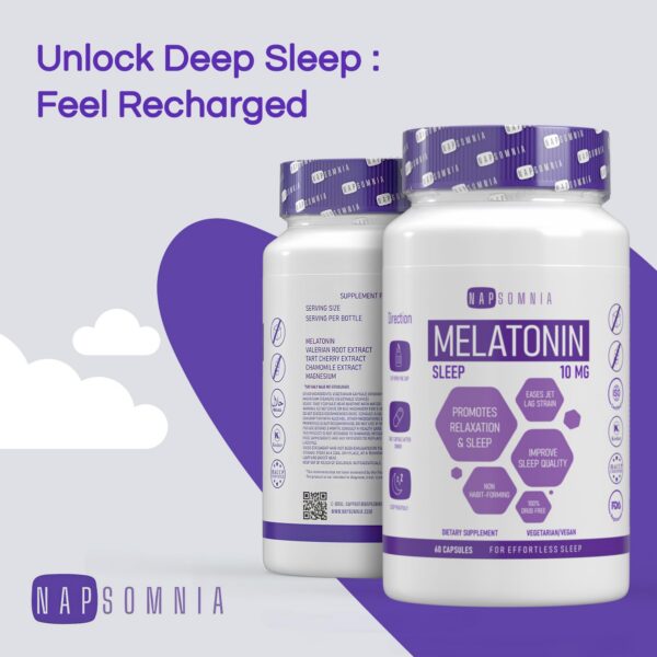 Melatonina NAPSOMNIA cápsulas para sueño reparador y jet lag
