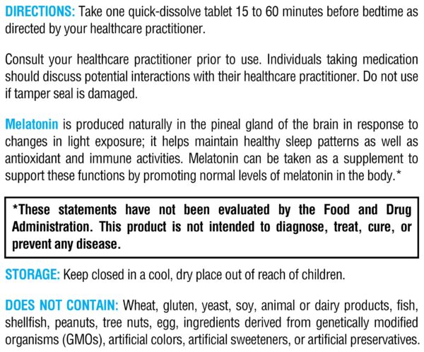 Melatonina rápida XYMOGEN con sabor menta 3mg