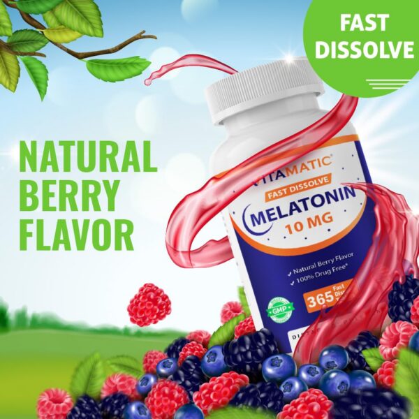 Melatonina Vitamatic vegano sin gluten tabletas extras para dormir