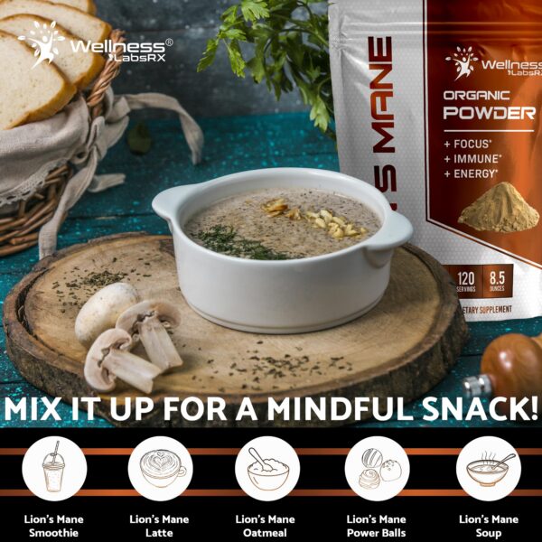 Melena de leon orgánico para apoyo inmunológico y bienestar mental
