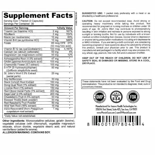 MenstrEaze ingredientes naturales para soporte hormonal femenino