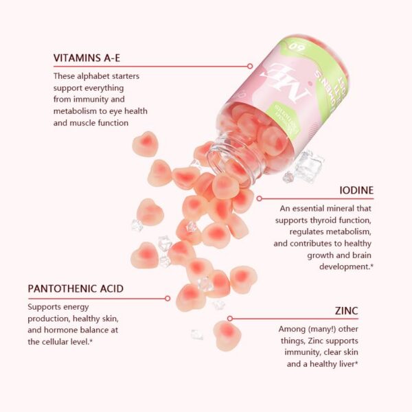 Etiqueta frontal con información de vitaminas