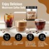Mezcla de cacao y café arábica con polvo de setas medicinales