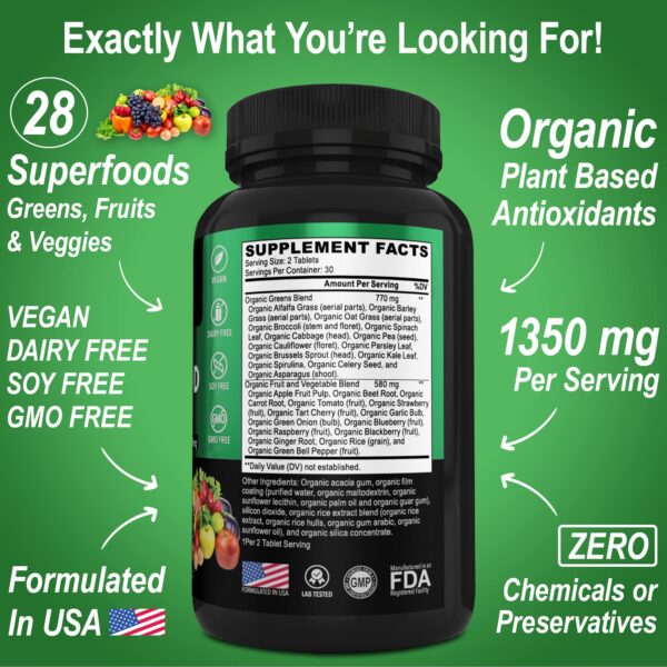 Suplemento DR. BO supergreens con espinaca alfalfa y espirulina