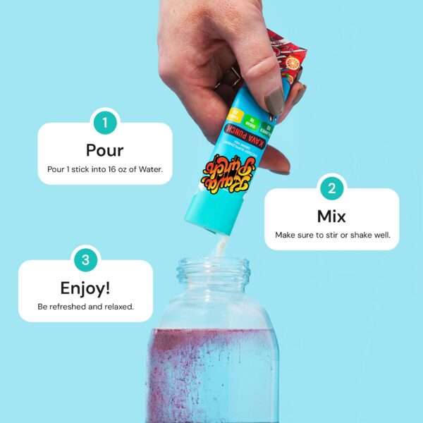 Detalle mezcla Kava Punch bebida saludable sin alcohol