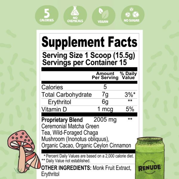 Mezcla de polvo adaptógeno Renude para bebida energética saludable