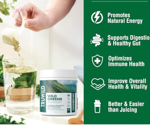 Mezcla de polvos TruWild Greens para inmunidad y energía