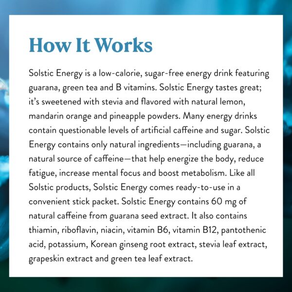 Mezcla Solstic Energy Nature's Sunshine con vitamina B y cafeína